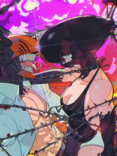 【週邊】星空工作室－鏈鋸人 bomb love 裝飾畫4