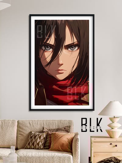 【週邊】巴洛克－進擊的巨人 三笠頭像 裝飾畫 & 冰箱貼5