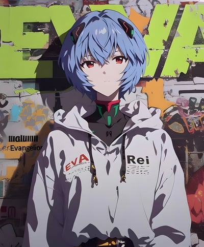 【週邊】H2工作室－新世紀福音戰士 塗鴉綾波麗 裝飾畫3