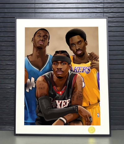 【週邊】H2工作室-你曾是少年 NBA科比麥迪艾佛森裝飾畫2