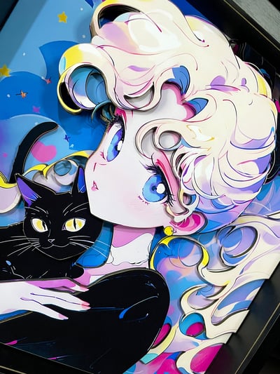 【週邊】萌萌匠-美少女戰士水冰月3D立體畫 第二彈3