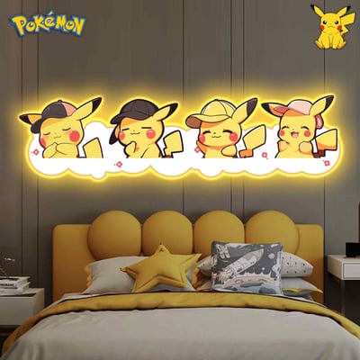 【週邊】阿喵畫社-帽子皮卡丘燈帶畫2