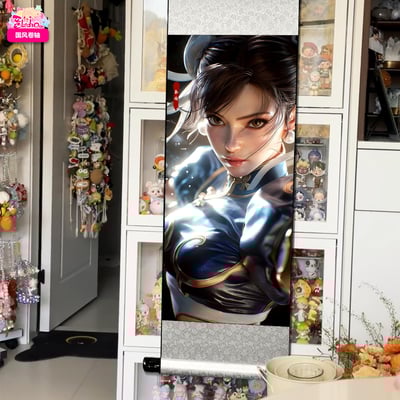 【週邊】阿喵畫社－快打旋風 春麗 回眸卷軸畫1