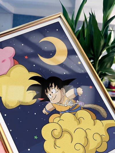 【週邊】千鳥社-小悟空星卡比七龍珠Kirby裝飾畫2