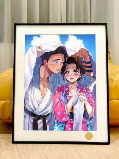 【週邊】星空工作室－鬼滅之刃 遮陽狛戀 裝飾畫1