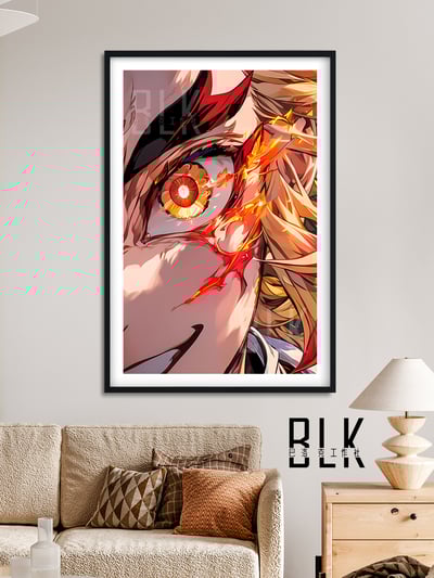 【週邊】巴洛克－鬼滅之刃 炎柱之眼 裝飾畫&冰箱貼4