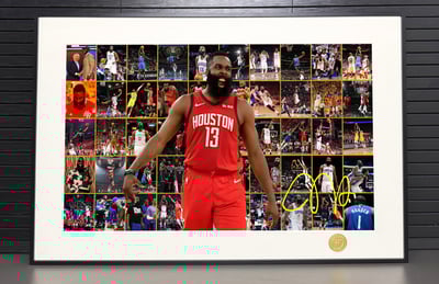 【週邊】H2工作室-留在巔峰 詹姆斯哈登 NBA快船火箭籃網大鬍子哈登裝飾畫2