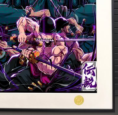 【週邊】H2工作室-九刀流索隆 海賊王鬼氣阿修羅索隆閻魔裝飾畫5