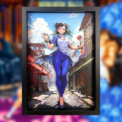 【週邊】萌萌匠-街頭霸王週邊潮玩手辦背景牆搭配春麗立體畫1