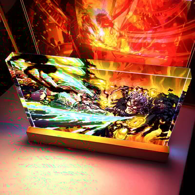 【週邊】阿喵畫社－索隆VS燼 發光展示磚3