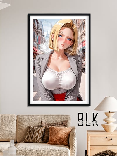 【週邊】巴洛克－七龍珠 羞澀18號 裝飾畫＆冰箱貼4