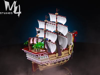 【海賊王】M4工作室-全員船系列 第十一彈 紅髮香克斯船 雷德.佛斯號3