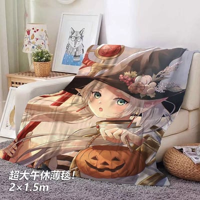 【週邊】千鳥社-葬送的芙莉蓮萬聖節Frieren午睡毯地毯裝飾畫2
