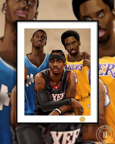 【週邊】H2工作室-你曾是少年 NBA科比麥迪艾佛森裝飾畫1