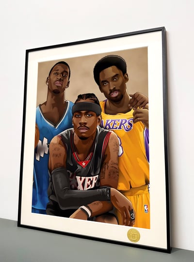 【週邊】H2工作室-你曾是少年 NBA科比麥迪艾佛森裝飾畫3