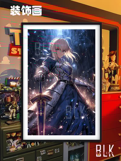 【週邊】巴洛克－Fate/stay night 雨中saber 裝飾畫&冰箱貼1