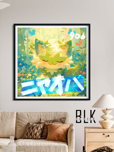 【週邊】巴洛克－寶可夢 新葉喵 裝飾畫&冰箱貼2