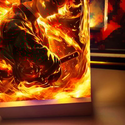 【週邊】阿喵畫社-發炎呼吸 炭治郎發光透明卡磚4