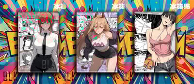 【週邊】巴洛克－電鋸人 漫格三鷹朝 瑪奇瑪 帕瓦 裝飾畫 & 冰箱貼10