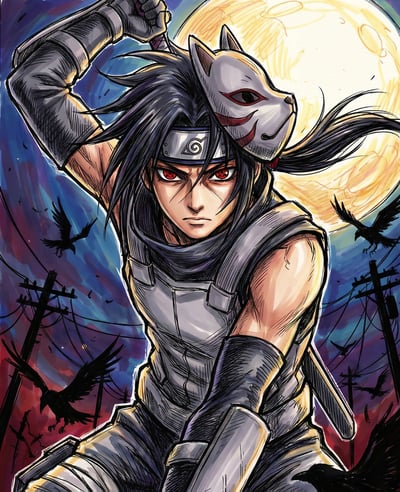 【週邊】H2工作室－火影忍者 暗部鼬 裝飾畫3