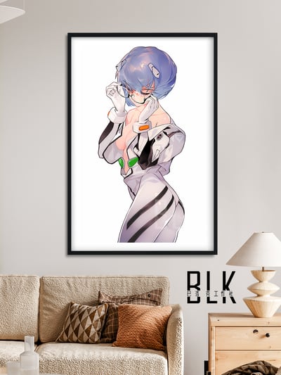 【週邊】巴洛克－新世紀福音戰士 閉眼綾波麗 明日香 裝飾畫&冰箱貼3