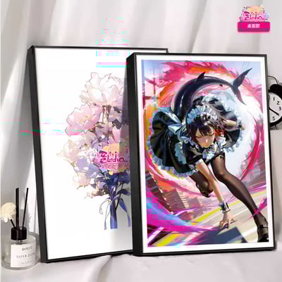 【週邊】阿喵畫社－絕區零 戰鬥姿態 鯊魚妹 裝飾畫2
