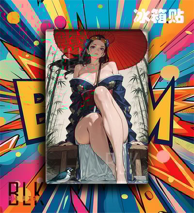 【週邊】巴洛克－海賊王 和風羅賓 裝飾畫 & 冰箱貼5