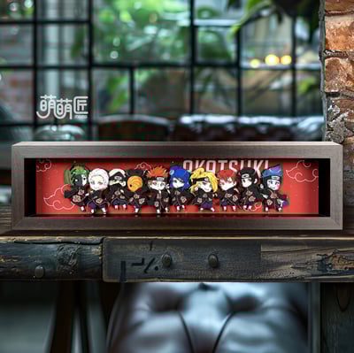 【週邊】萌萌匠-火影忍者曉組織國潮Q版背景地台3D立體畫9