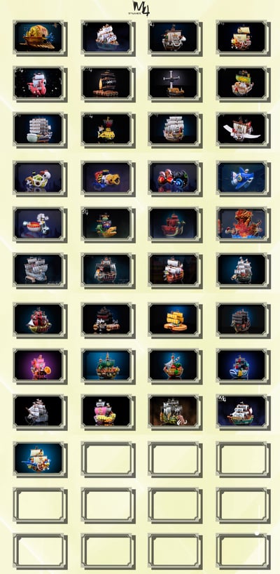 【海賊王】M4工作室－全員船系列 第三十八彈 草帽海賊船 千陽號4