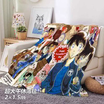 【週邊】千鳥社-名偵探柯南小蘭新一情人節怪盜基德午睡毯地毯裝飾畫3