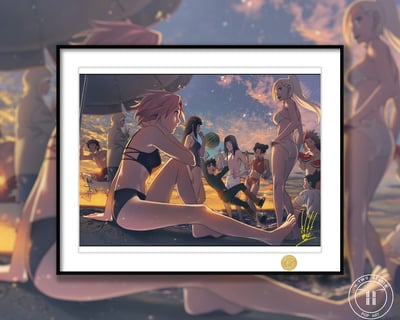 【週邊】H2工作室－火影忍者 沙灘12小強 裝飾畫1