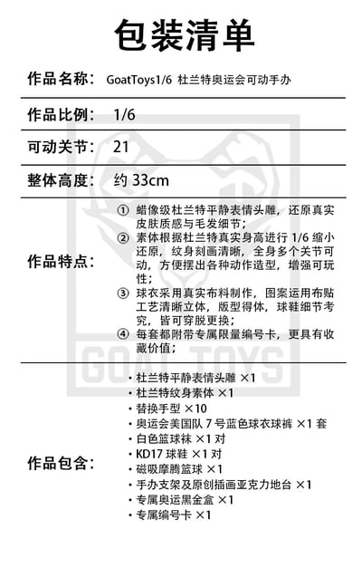 【可動人偶】Goat Toys工作室-杜蘭特24奧運GT精塗套裝6