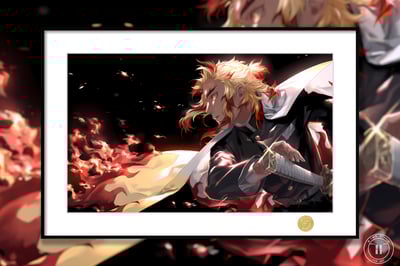 【週邊】H2工作室-煉獄杏壽郎 大哥炎柱鬼滅之刃裝飾畫1