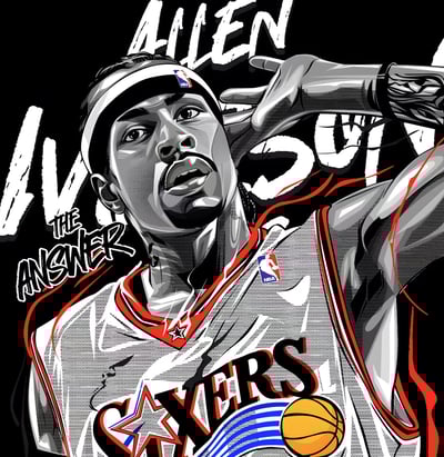 【週邊】H2工作室-阿倫艾佛森 NBA費城76人答案艾佛森Iverson裝飾畫3