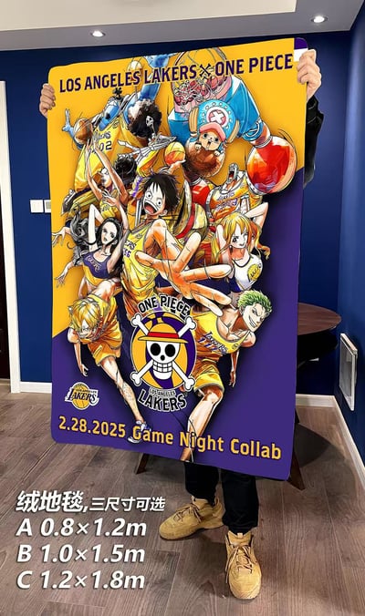 【週邊】千鳥社-草帽團湖人隊合照海賊王路飛索隆午睡毯地毯裝飾畫6