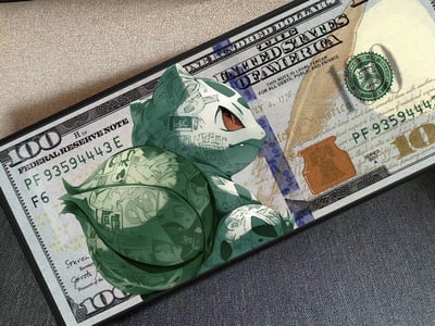 【週邊】千鳥社-精靈寶可夢妙蛙種子美元地毯招財潮流畫2