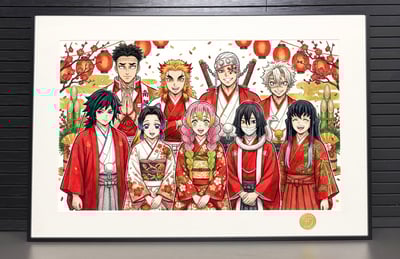 【週邊】H2工作室－鬼滅之刃 新年九柱 裝飾畫2