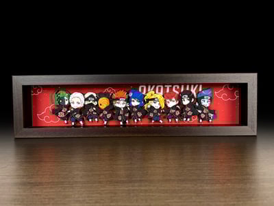 【週邊】萌萌匠-火影忍者曉組織國潮Q版背景地台3D立體畫8