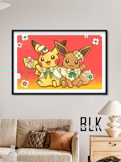 【週邊】巴洛克－寶可夢 花花小精靈 裝飾畫 & 冰箱貼4