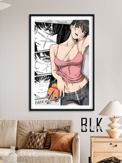 【週邊】巴洛克－電鋸人 漫格三鷹朝 瑪奇瑪 帕瓦 裝飾畫 & 冰箱貼4