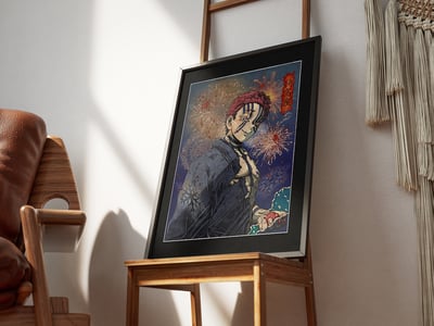 【週邊】千鳥社-猗窩座 鬼滅之刃 無限城篇 猗窩座午睡毯地毯裝飾畫4