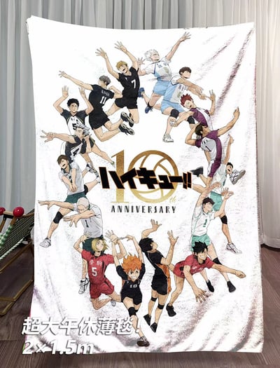 【週邊】千鳥社-排球少年十週年日向翔陽影山飛雄午睡毯地毯裝飾畫2
