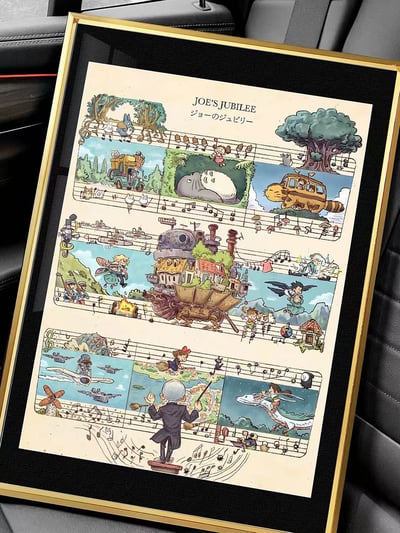 【週邊】千鳥社-宮崎駿動畫配樂久石讓千尋移動城堡龍貓裝飾畫4