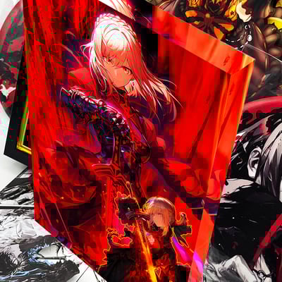 【週邊】阿喵畫社-紅蓮 吾王透明卡磚2