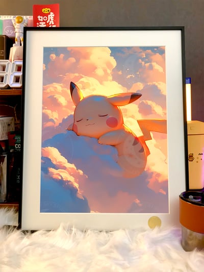 【週邊】星空工作室－寶可夢 雲朵皮卡丘 裝飾畫3