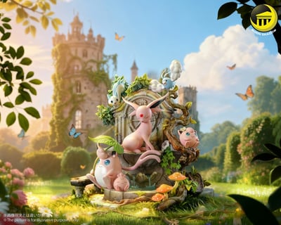 【寶可夢】月影殿－自然系列 太陽伊布 胖丁家族場景1