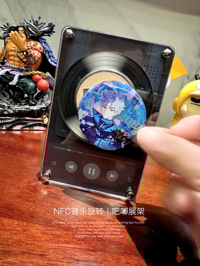 【週邊】萌萌匠-NFC亞克力音樂旋轉唱片吧唧託我推谷美1