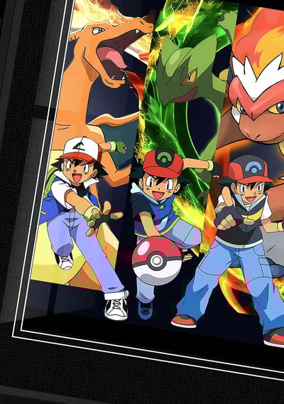 【週邊】千鳥社-歷代小智王牌寶可夢噴火龍皮卡丘甲賀忍蛙裝飾畫3