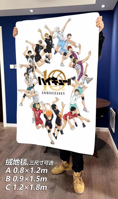 【週邊】千鳥社-排球少年十週年日向翔陽影山飛雄午睡毯地毯裝飾畫6