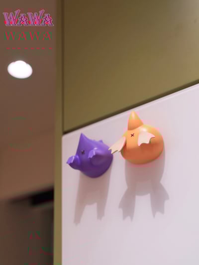 【寶可夢】wawa studio-寶可夢冰箱貼紙 可達鴨+耿鬼3